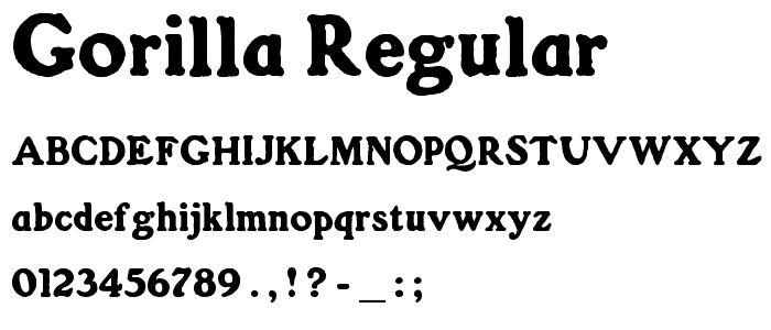 Gorilla Regular font